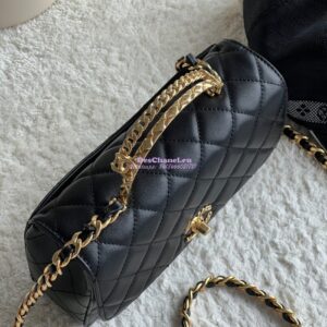 Replica Chanel 23B Shiny Calfskin AS4307 Gold Handle Flap Bag 2