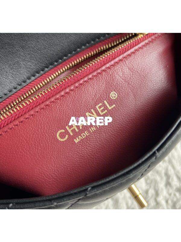 Replica Chanel 23B Shiny Calfskin AS4307 Gold Handle Flap Bag 8
