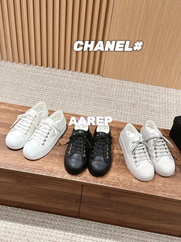 Replica Chanel Printed Lambskin Trainers G46368 Grey