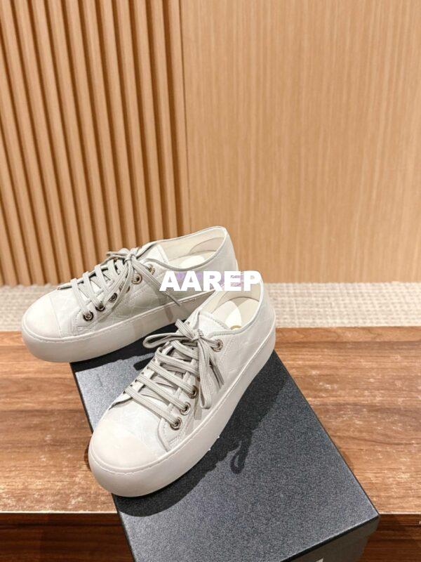 Replica Chanel Printed Lambskin Trainers G46368 Grey 2