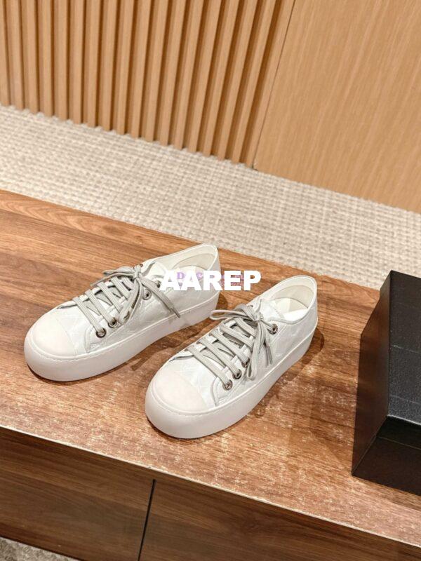 Replica Chanel Printed Lambskin Trainers G46368 Grey 3