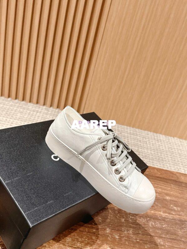 Replica Chanel Printed Lambskin Trainers G46368 Grey 5