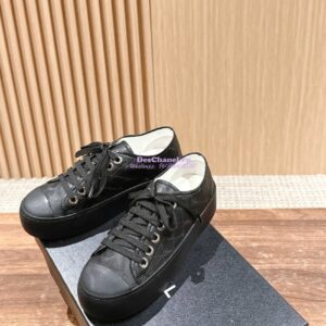 Replica Chanel Printed Lambskin Trainers G46368 Black
