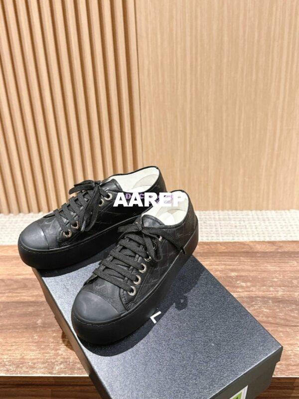 Replica Chanel Printed Lambskin Trainers G46368 Black 3