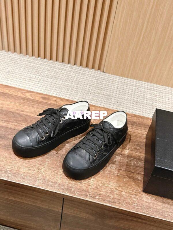 Replica Chanel Printed Lambskin Trainers G46368 Black 5