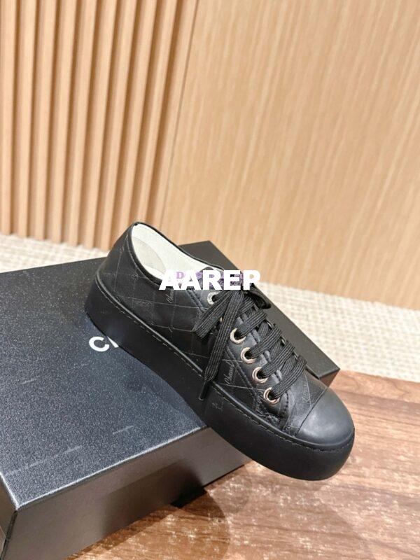Replica Chanel Printed Lambskin Trainers G46368 Black 6