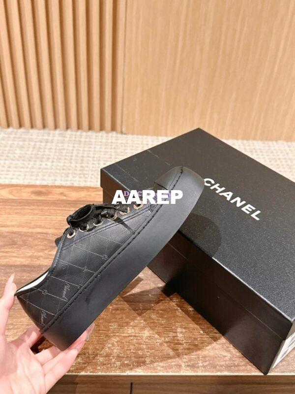 Replica Chanel Printed Lambskin Trainers G46368 Black 8
