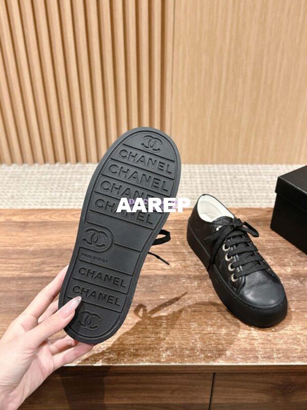 Replica Chanel Printed Lambskin Trainers G46368 Black 11