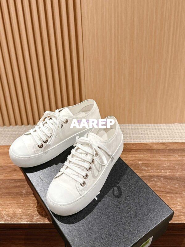 Replica Chanel Printed Lambskin Trainers G46368 White