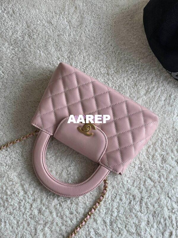 Replica Chanel Mini Shopping Bag Shiny Aged Calfskin AS4416 Pink 2