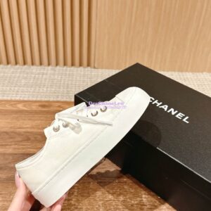Replica Chanel Printed Lambskin Trainers G46368 White 2