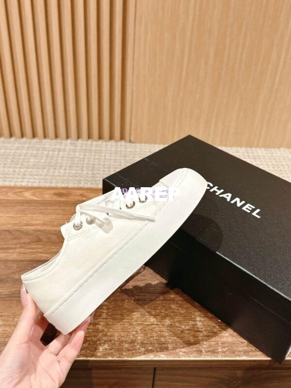 Replica Chanel Printed Lambskin Trainers G46368 White 2