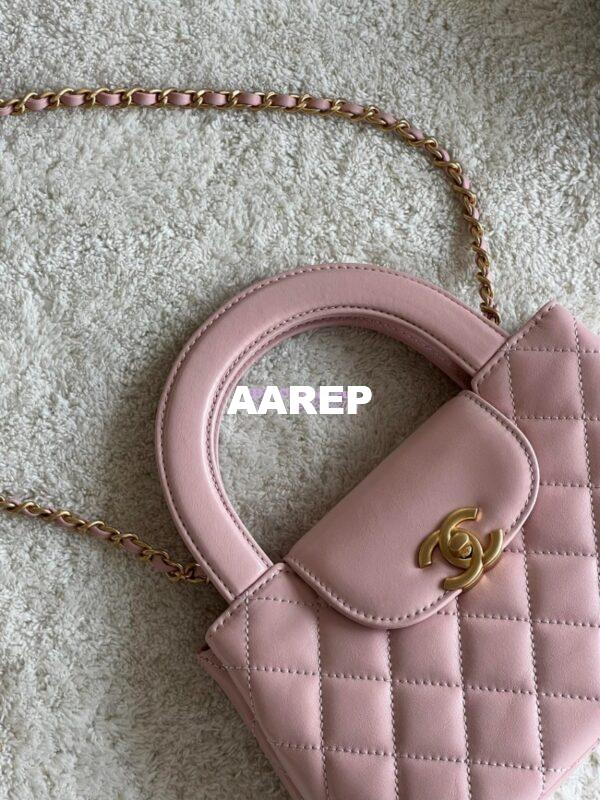 Replica Chanel Mini Shopping Bag Shiny Aged Calfskin AS4416 Pink 5