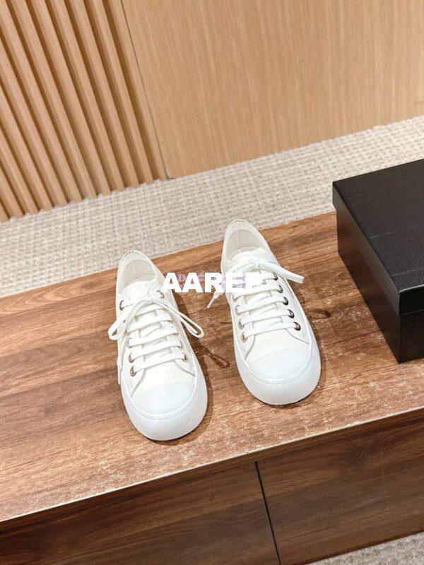 Replica Chanel Printed Lambskin Trainers G46368 White 5