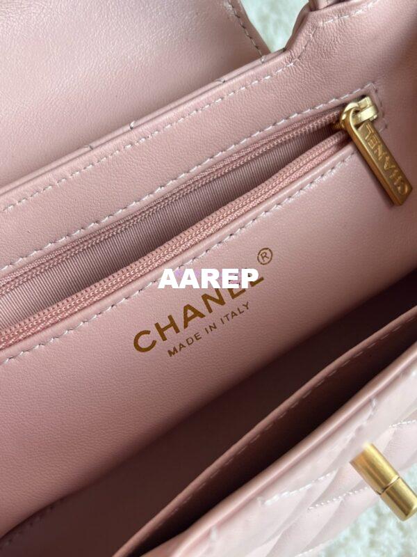 Replica Chanel Mini Shopping Bag Shiny Aged Calfskin AS4416 Pink 7
