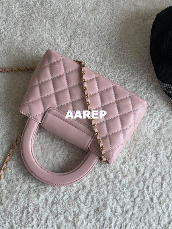 Replica Chanel Mini Shopping Bag Shiny Aged Calfskin AS4416 Pink 8