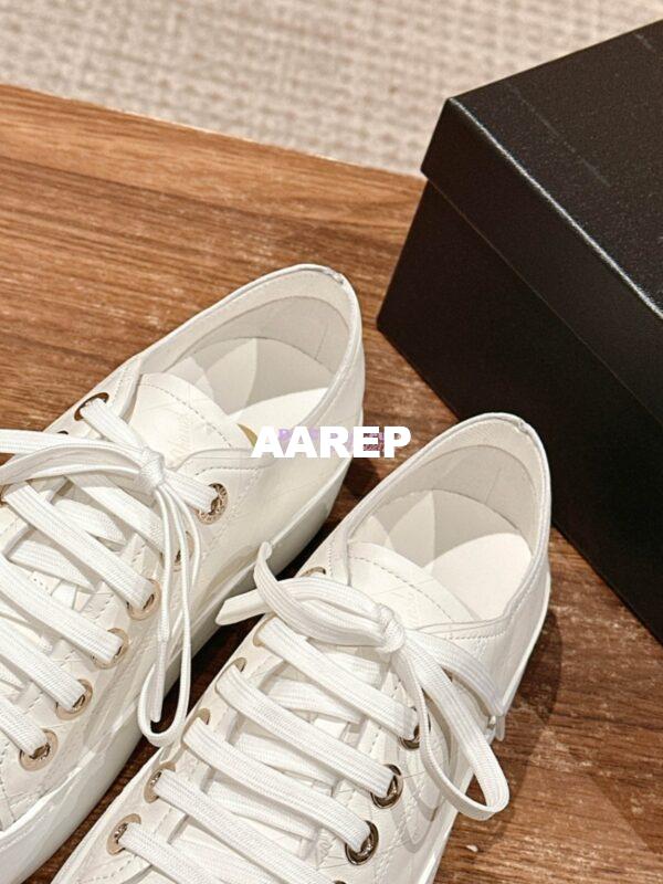 Replica Chanel Printed Lambskin Trainers G46368 White 8