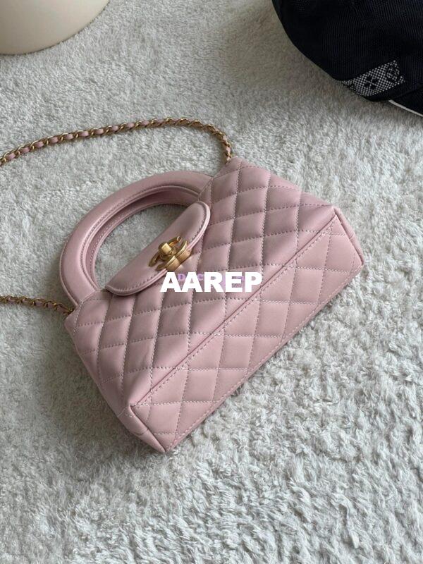 Replica Chanel Mini Shopping Bag Shiny Aged Calfskin AS4416 Pink 9