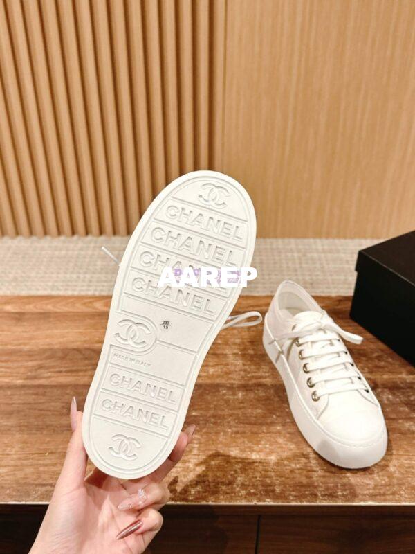 Replica Chanel Printed Lambskin Trainers G46368 White 9