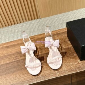 Replica Chanel SS25 Lambskin Sandals 25mm G46193 Light Pink 2