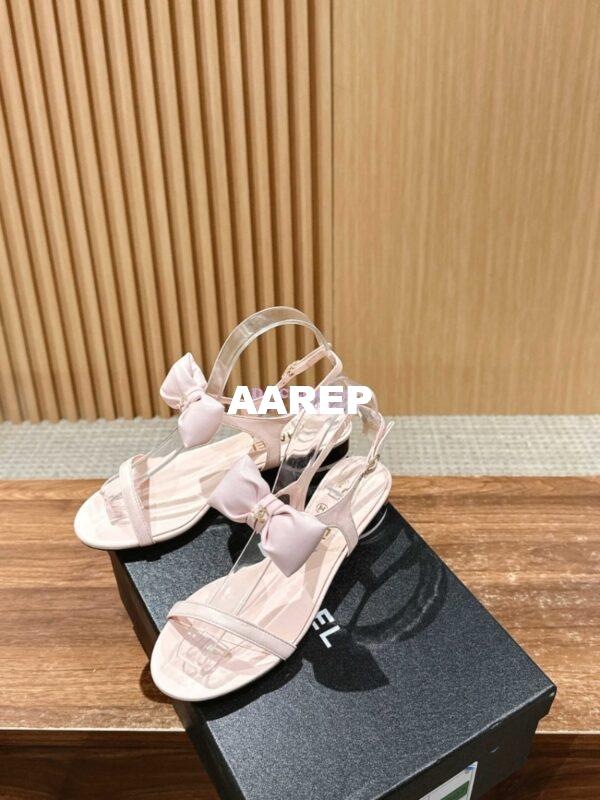 Replica Chanel SS25 Lambskin Sandals 25mm G46193 Light Pink 4