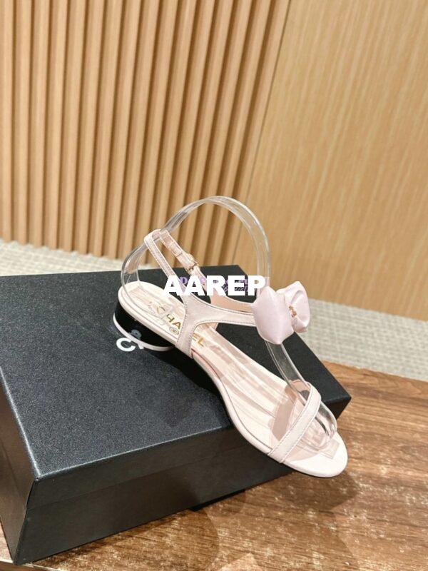 Replica Chanel SS25 Lambskin Sandals 25mm G46193 Light Pink 5