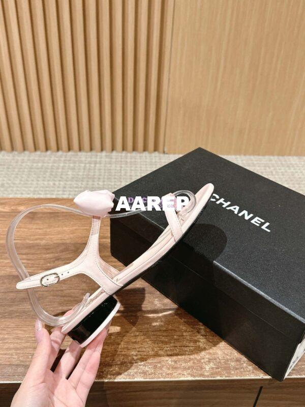 Replica Chanel SS25 Lambskin Sandals 25mm G46193 Light Pink 6