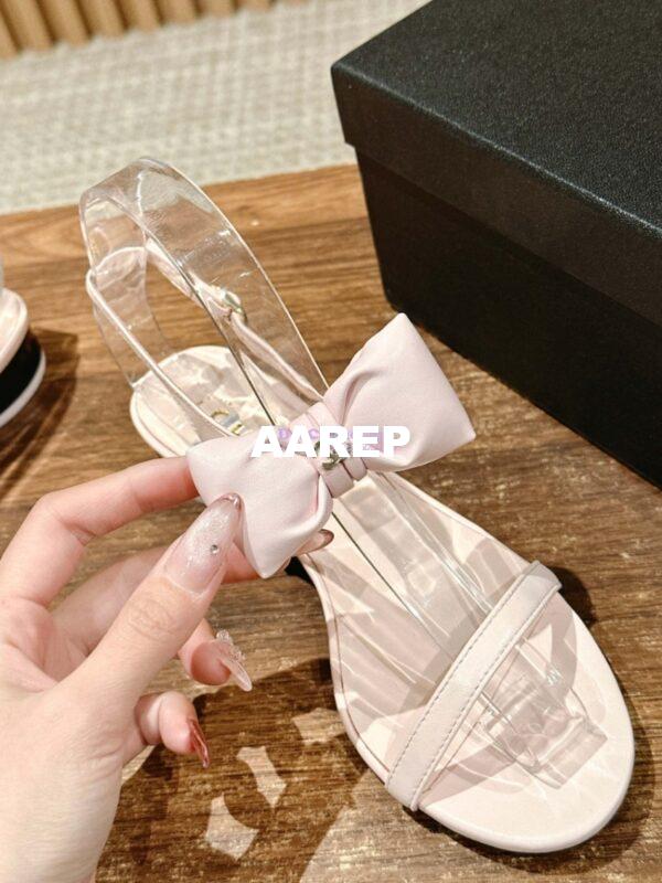 Replica Chanel SS25 Lambskin Sandals 25mm G46193 Light Pink 8