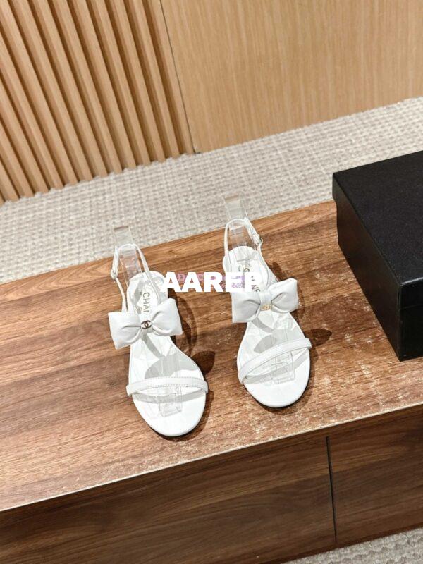 Replica Chanel SS25 Lambskin Sandals 25mm G46193 White 2