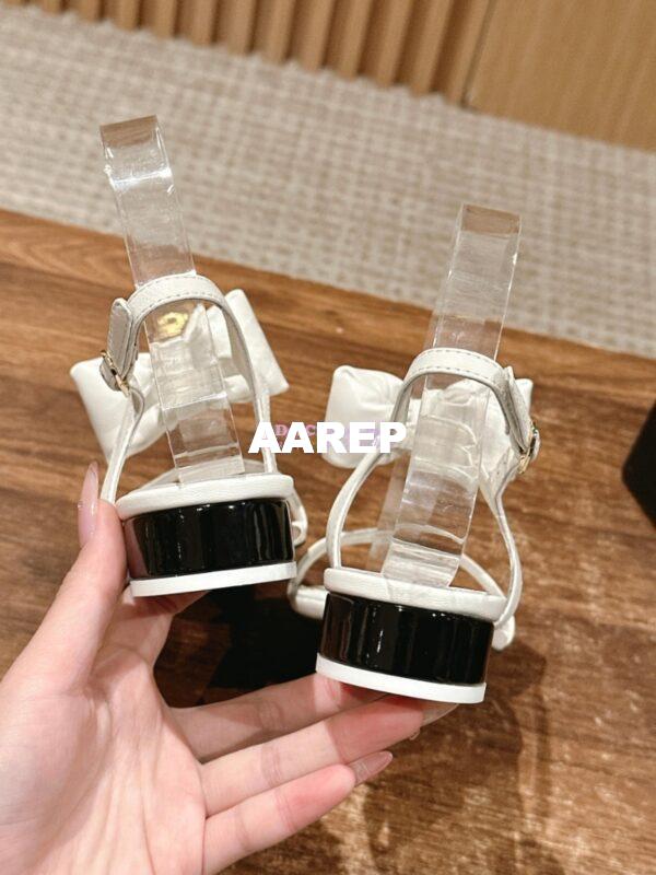 Replica Chanel SS25 Lambskin Sandals 25mm G46193 White 8