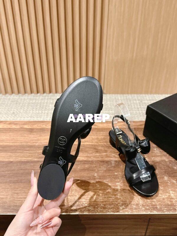 Replica Chanel SS25 Lambskin Sandals 25mm G46193 Black 9