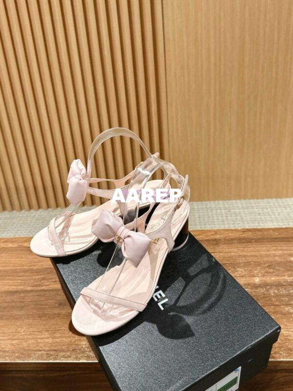 Replica Chanel SS25 Lambskin Sandals 55mm G46192 Light Pink