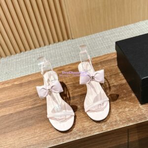 Replica Chanel SS25 Lambskin Sandals 55mm G46192 Light Pink 2