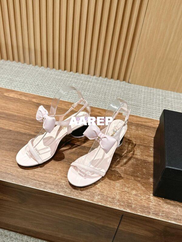 Replica Chanel SS25 Lambskin Sandals 55mm G46192 Light Pink 3