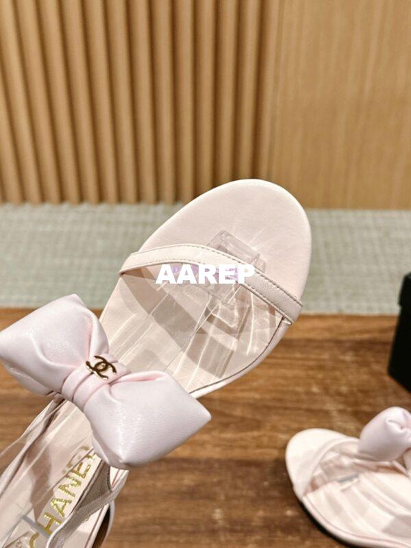 Replica Chanel SS25 Lambskin Sandals 55mm G46192 Light Pink 4