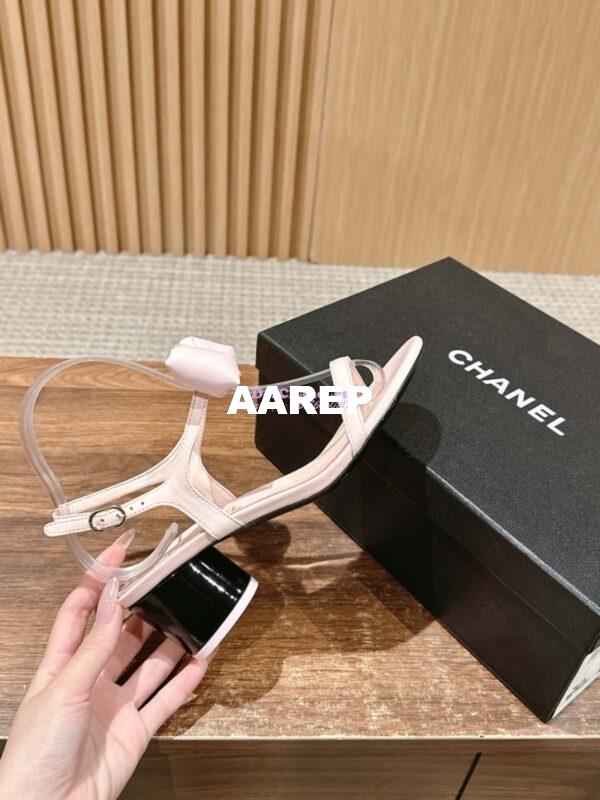 Replica Chanel SS25 Lambskin Sandals 55mm G46192 Light Pink 5