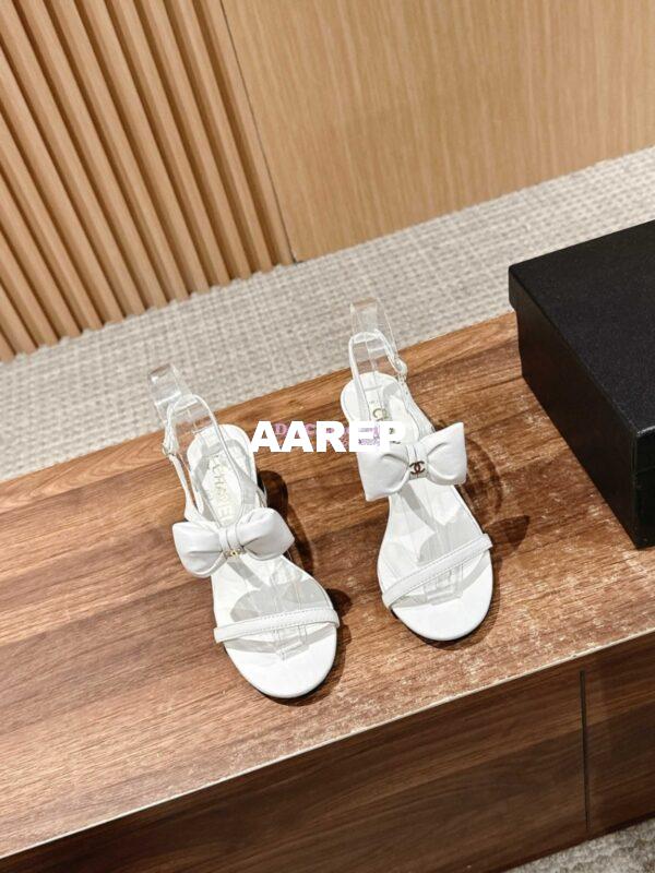 Replica Chanel SS25 Lambskin Sandals 55mm G46192 White
