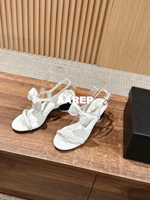 Replica Chanel SS25 Lambskin Sandals 55mm G46192 White 2