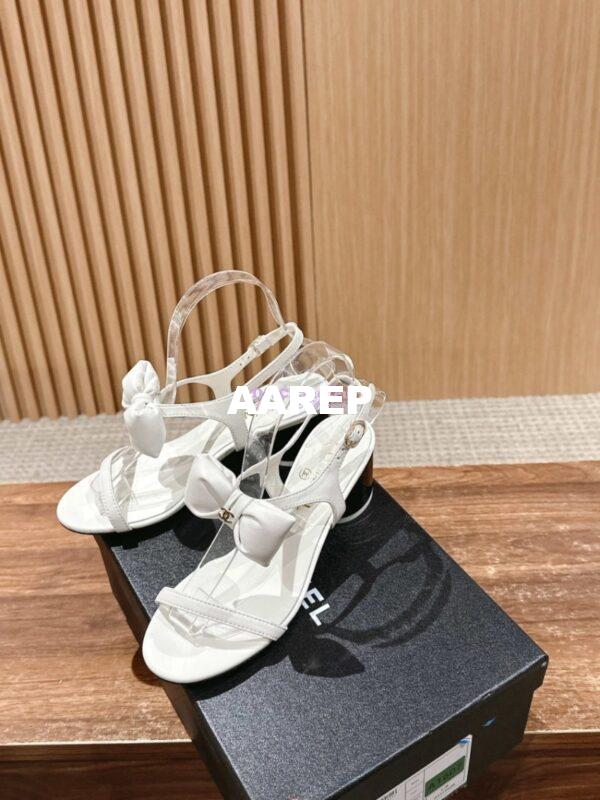 Replica Chanel SS25 Lambskin Sandals 55mm G46192 White 3