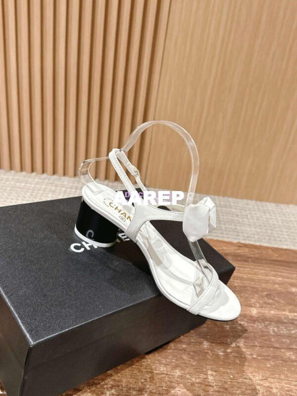 Replica Chanel SS25 Lambskin Sandals 55mm G46192 White 4