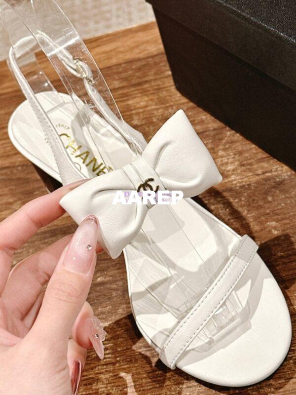 Replica Chanel SS25 Lambskin Sandals 55mm G46192 White 5