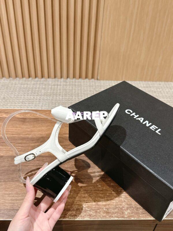 Replica Chanel SS25 Lambskin Sandals 55mm G46192 White 7