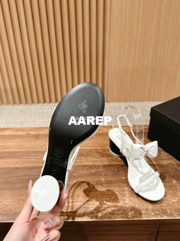 Replica Chanel SS25 Lambskin Sandals 55mm G46192 White 9