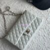 Replica Chanel CF 1112 Classic Flap Bag Qulited Grainy Caviar with Light Gold Hardware in Light Blue