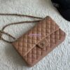 Replica Chanel CF 1112 Classic Flap Bag Qulited Grainy Caviar with Light Gold Hardware in Milky White