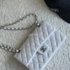 Replica Chanel CF 1112 Classic Flap Bag Qulited Grainy Caviar with Light Gold Hardware in Dark Blue