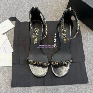 Replica Chanel 25SS Runway Collection Chain Embellished 7cm Heel Sandals G45677 2