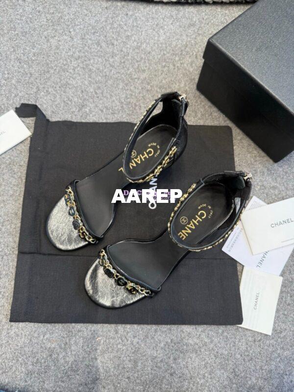 Replica Chanel 25SS Runway Collection Chain Embellished 7cm Heel Sandals G45677 5