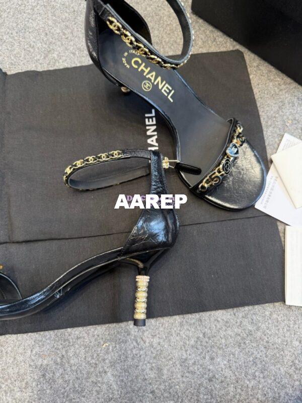 Replica Chanel 25SS Runway Collection Chain Embellished 7cm Heel Sandals G45677 7