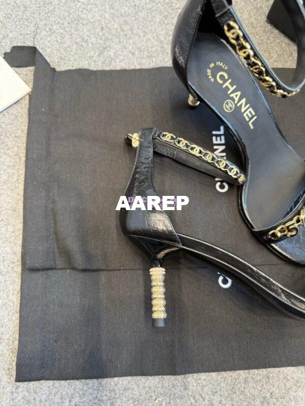 Replica Chanel 25SS Runway Collection Chain Embellished 7cm Heel Sandals G45677 10
